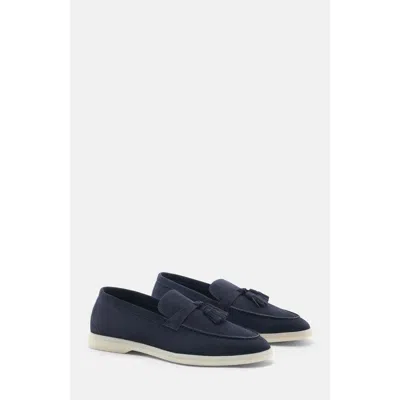 Scarosso Leandra Suede Loafers In Blue