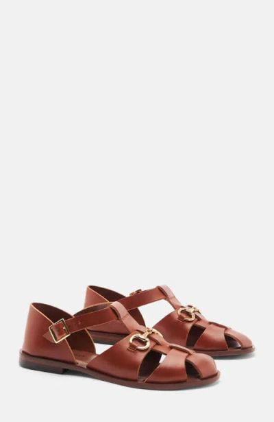 Scarosso Helene Round-toe Sandals In Brown