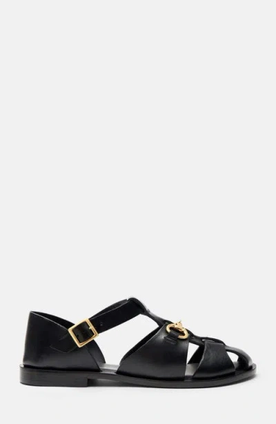 Scarosso Helene Round-toe Sandals In Black