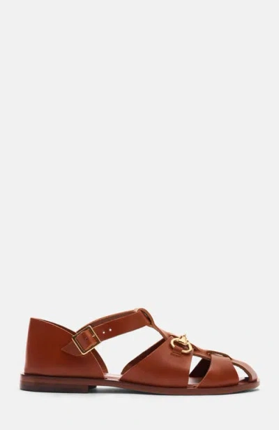 Scarosso Helene Round-toe Sandals In Brown