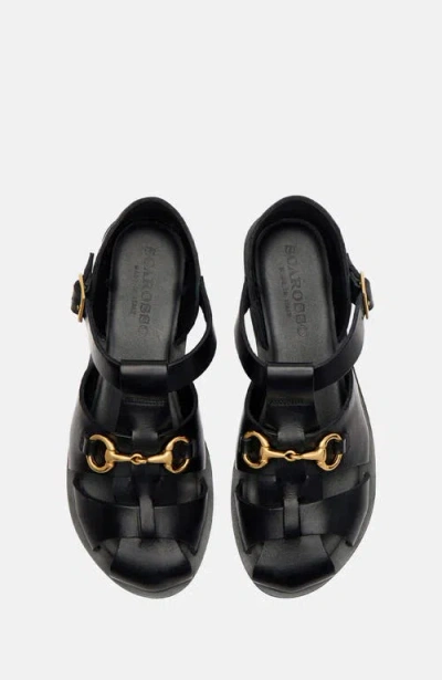 Scarosso Helene Round-toe Sandals In Black