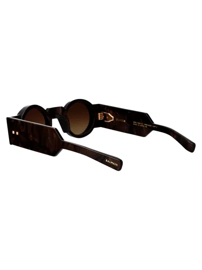 Shop Balmain Brn Acetate Sunglasses