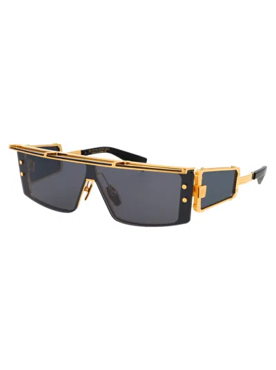 Balmain Unisex Bps-127a145 145mm Sunglasses In Gold