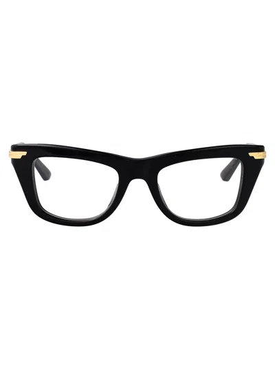 Bottega Veneta Bv1370o Linea Ribbon 001 Black Gold Glasses