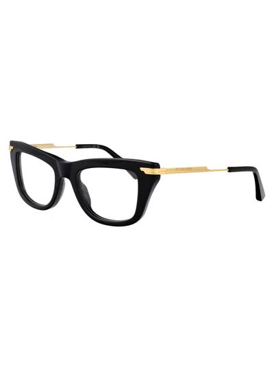 Bottega Veneta Bv1370o Linea Ribbon 001 Black Gold Glasses