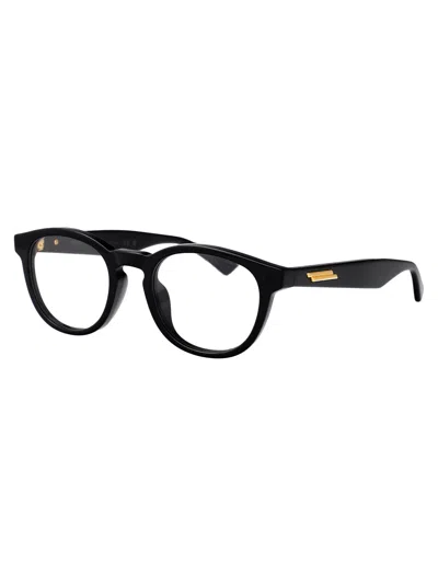 Bottega Veneta Green-gold-transparent Metal Glasses