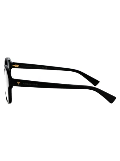 Bottega Veneta Black Acetate Optical Glasses In Black