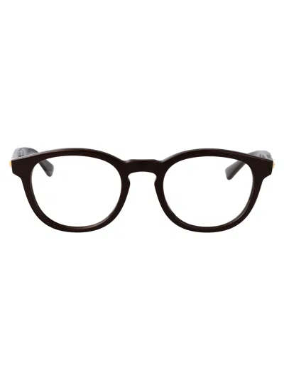 Bottega Veneta Green-gold-transparent Metal Glasses
