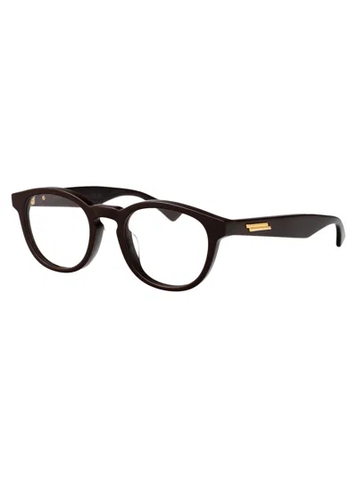 Bottega Veneta Green-gold-transparent Metal Glasses