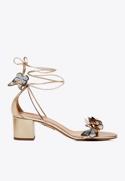 Aquazzura Papillon 50 Leather Sandals