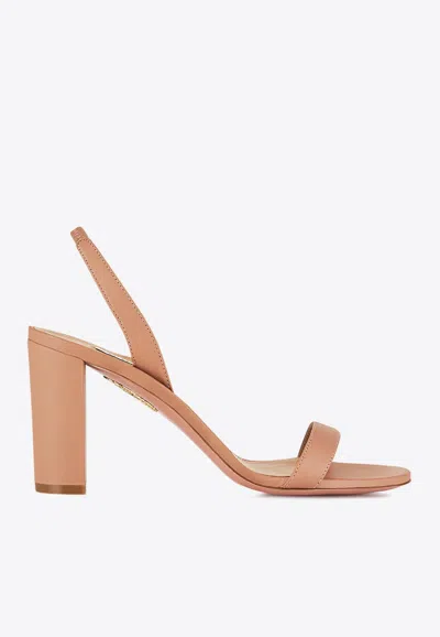 Aquazzura So Nude 85 Leather Slingback Sandals