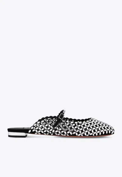 Aquazzura Crystal-embellished Flat Mules