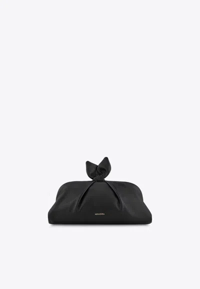 Aquazzura Bow Tie Clutch In Nappa Leather
