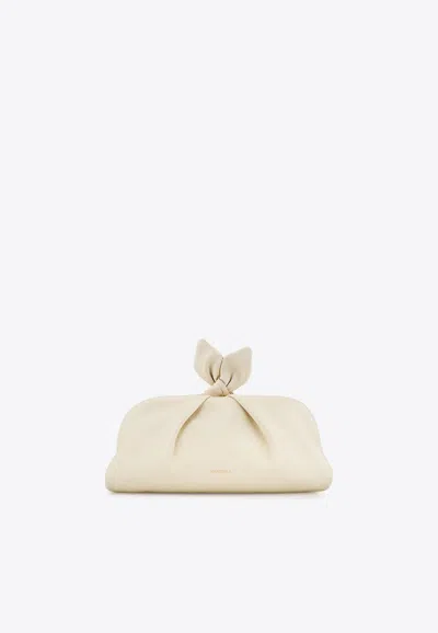 Aquazzura Bow Tie Clutch In Nappa Leather