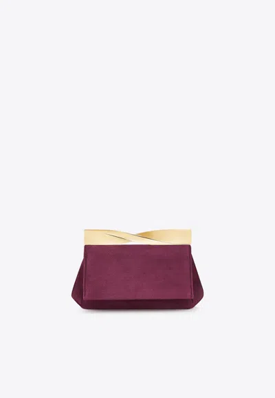 Aquazzura Mini Twist Suede Clutch