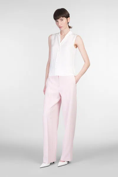 Theory Camp Collar Blouse In Silk Georgette