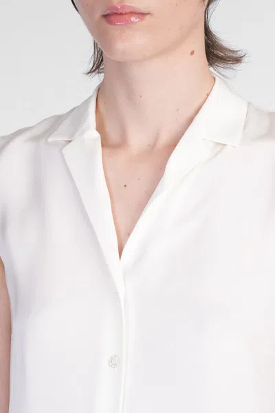 Theory Camp Collar Blouse In Silk Georgette