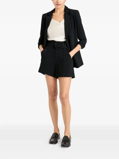 Cinq À Sept Aldi Belted High-rise Stitched Shorts In Black