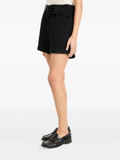 Cinq À Sept Aldi Belted High-rise Stitched Shorts In Black