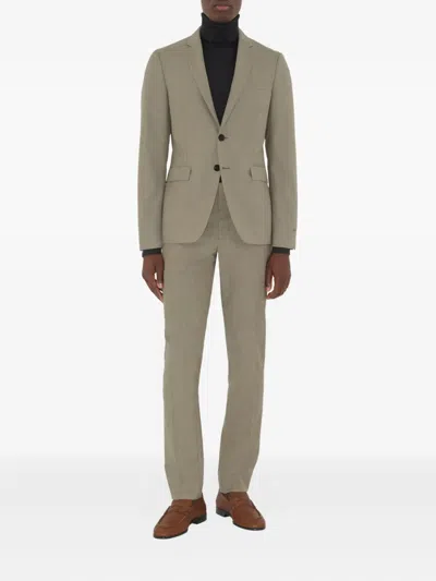 Burberry Wool Tailored Jacket In Olive Drab