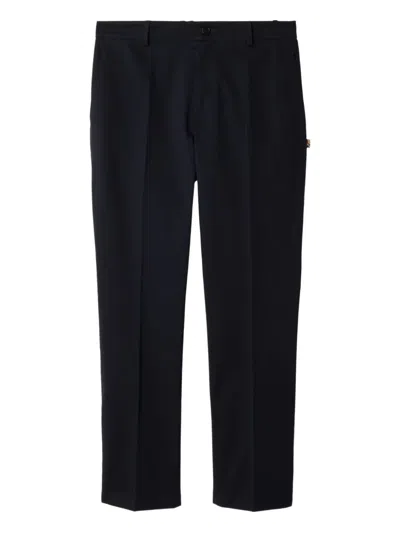 Burberry Ekd-embroidered Trousers In Blue