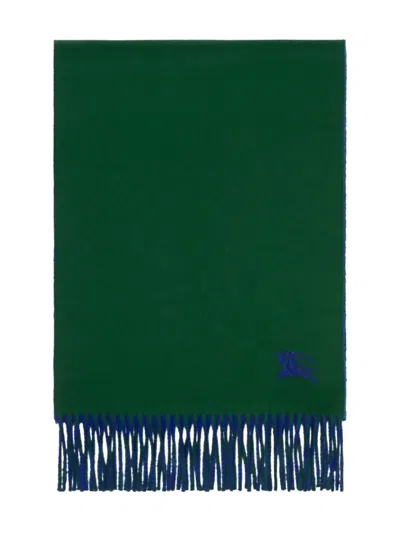 Burberry Cashmere Reversible Ekd Scarf In Green