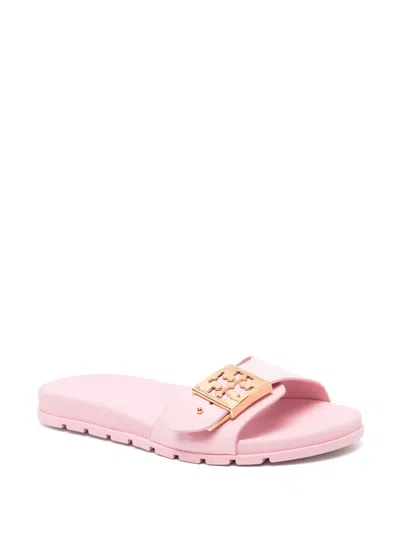 Tory Burch Round Toe Rubber Sole Sandals In Pink