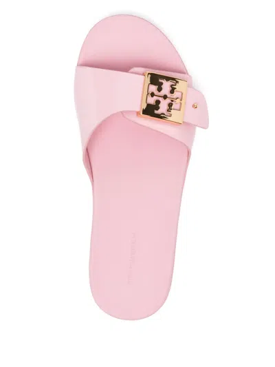 Tory Burch Round Toe Rubber Sole Sandals In Pink