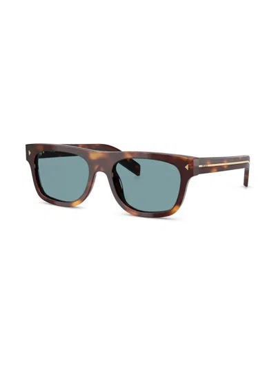 Prada Pr B11s 15w04d 55mm Unisex Rectangle Sunglasses In Brown