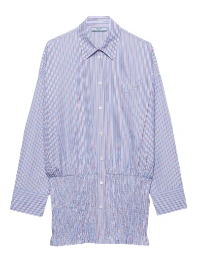 Prada Embroidered Poplin Shirt In Pattern