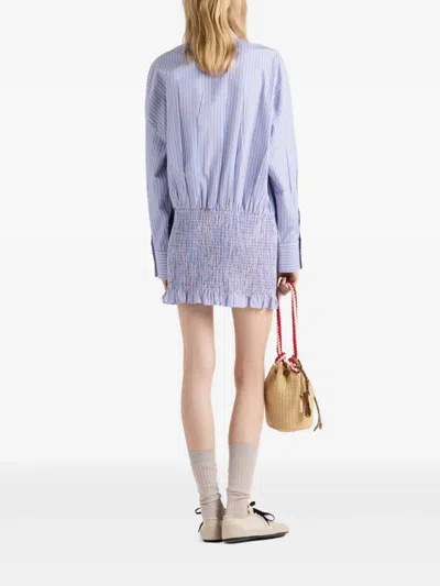 Prada Embroidered Poplin Shirt In Pattern