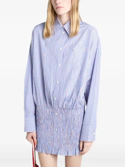 Prada Embroidered Poplin Shirt In Pattern