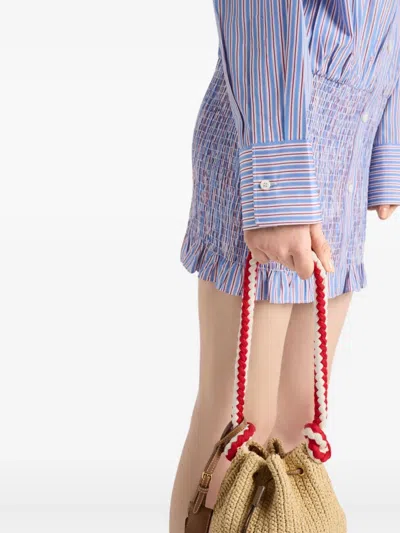 Prada Embroidered Poplin Shirt In Pattern