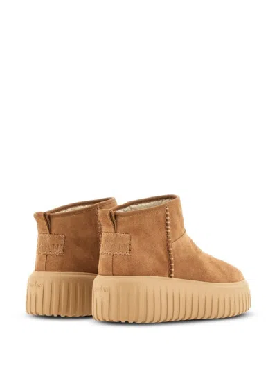 Hogan Low-top Boots Featuring H-stripes In Brown