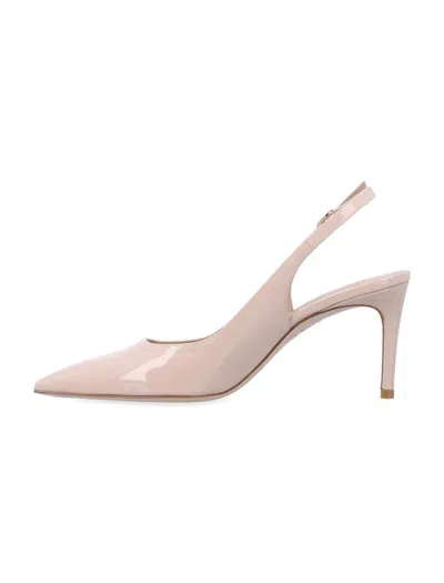Stuart Weitzman Pointed Toe Patent Finish Buckle Detail Pumps
