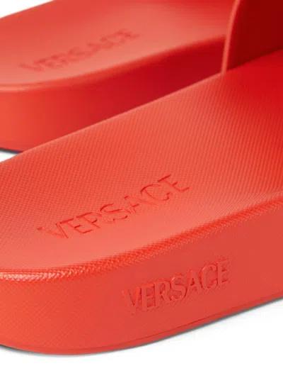 Versace Slide Sandals With Embossed Logo