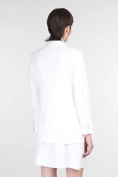 Theory Blazer In White Linen