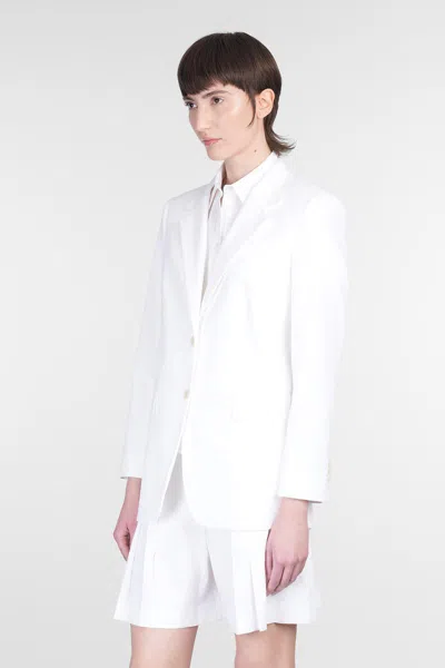 Theory Blazer In White Linen
