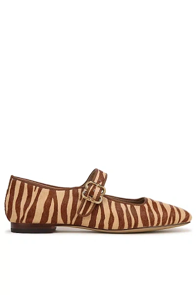 Sam Edelman Michaela Mary Jane Flat Camel Zebra Brahama Hair