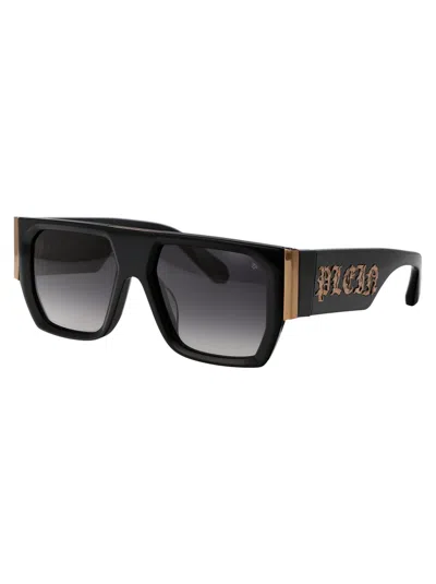 Philipp Plein Black Acetate Sunglasses