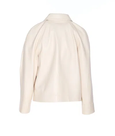 Bottega Veneta Leather Collared Jacket With Front And Lateral Pockets