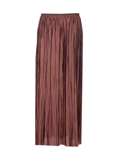 Roberto Collina Crinkled Texture Midi Pleated Sheer Overlay Skirt