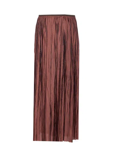 Roberto Collina Crinkled Texture Midi Pleated Sheer Overlay Skirt