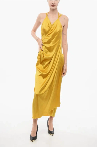 Stephan Janson Satin Dropped Shoulder Dress