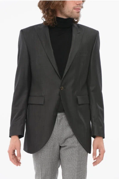 Corneliani Code Virgin Wool Blazer With Peak Lapel