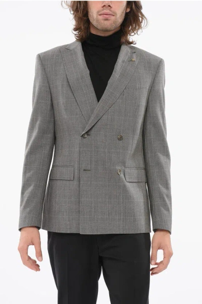 Corneliani Cc Collection Double-brested Reset Suit With Glen Plaid Moti