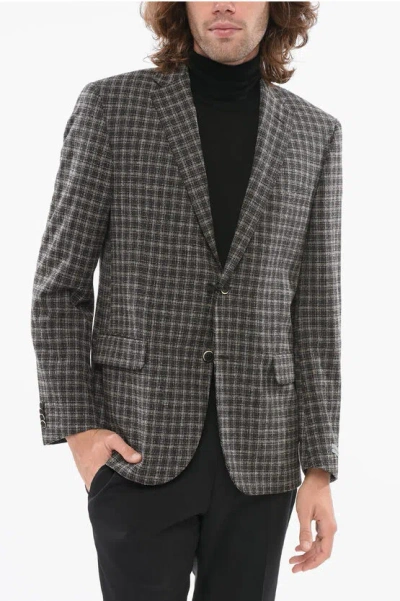 Nino Danieli Check Motif Blazer With Flap Pockets In Black