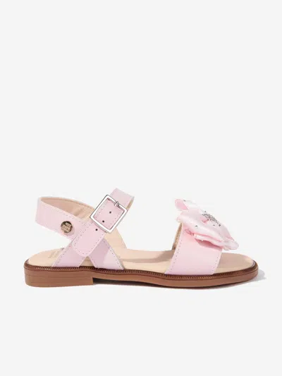 Andanines Girls Bow Sandals In Pink
