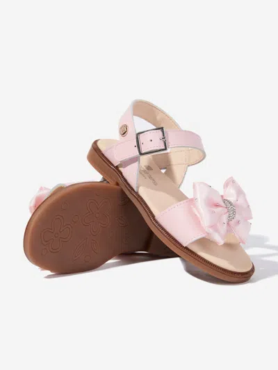 Andanines Girls Bow Sandals In Pink
