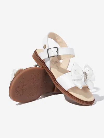 Andanines Girls Bow Sandals In White